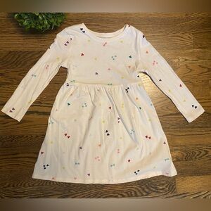 Old Navy Fit & Flare Hearts Long Sleeve Dress Sz 4T